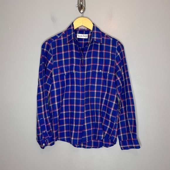 Diane von furstenburg plaid flannel button down shirt - Picture 1 of 9